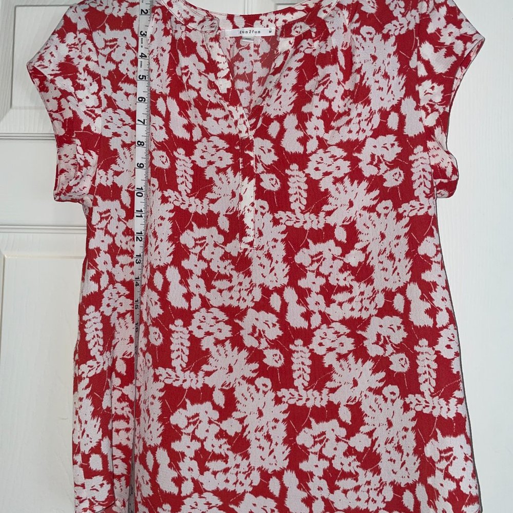 Fun2Fun Walden Split Neck Blouse